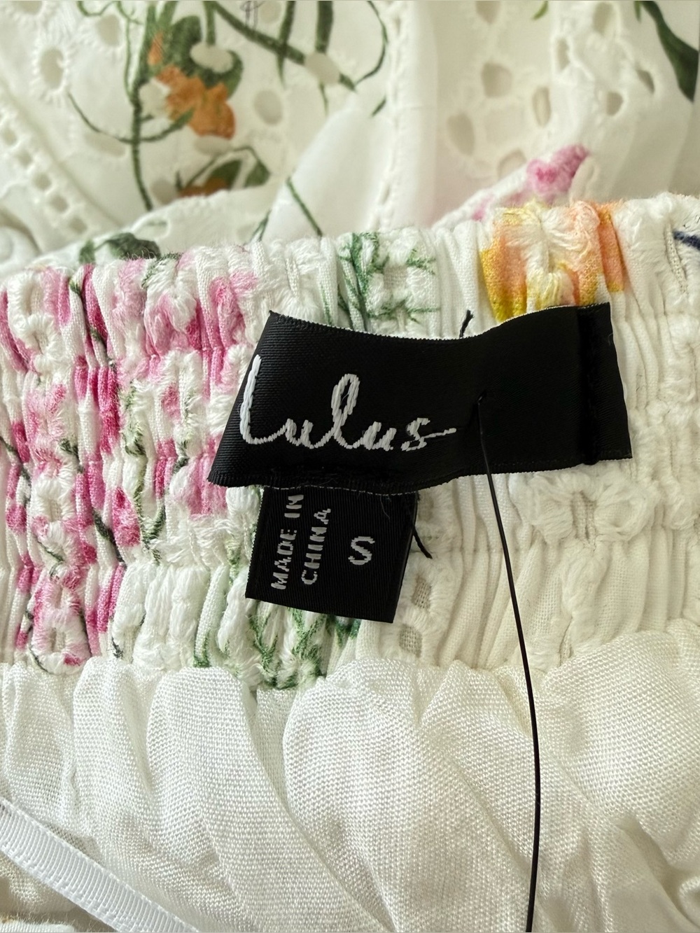 NWT Lulus Sweet At Heart White Floral Embroidered Two-Piece Midi Dress Small - Picture 9 of 9